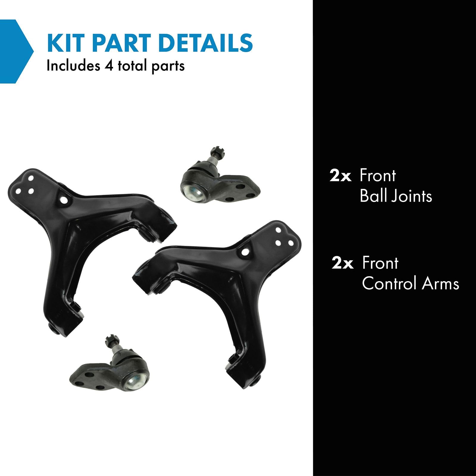 TRQ Front Lower Control Arm with Ball Joint Set Compatible with 85-99 Buick 85-93 Cadillac Oldsmobile 87-99 Pontiac