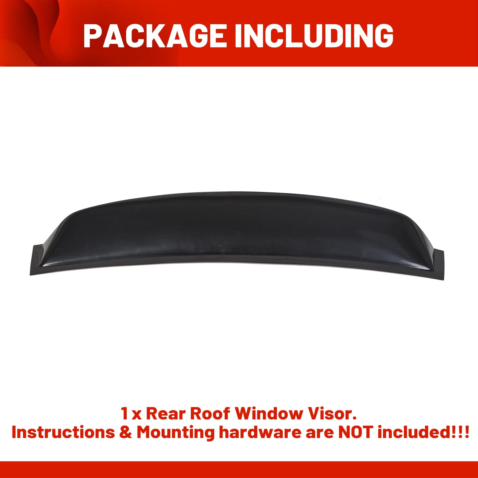 Ecotric Window Deflector Roof Spoiler Compatible With 2006-2011 Honda Civic 4Dr Sedan Black Rear Visor Vent Wing Abs Guards Shade