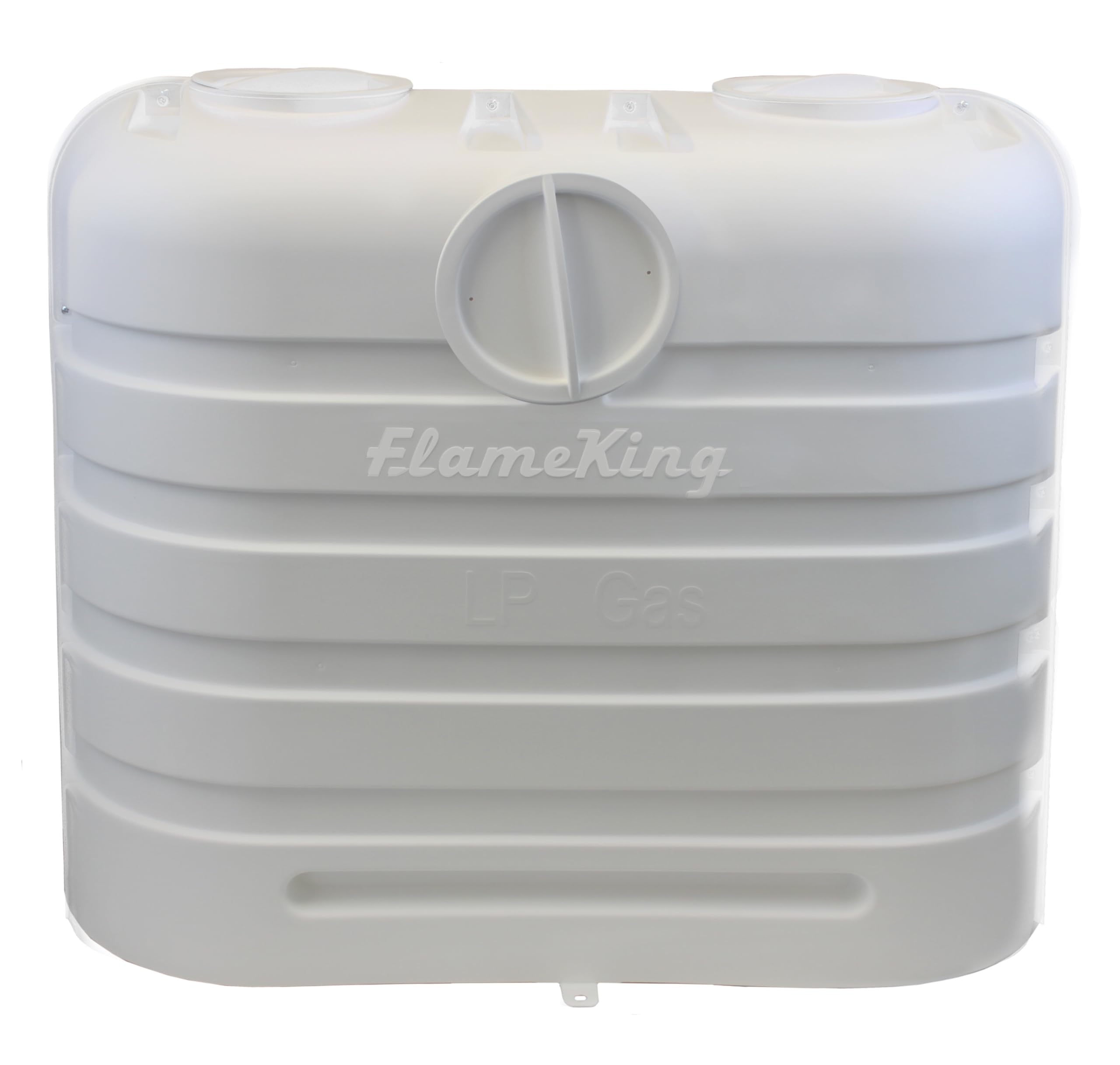 Flame King Dual 30Lb Lp Propane Tank Light Plastic Heavy Duty Cover For Rv, Travel Trailer, Camper - White