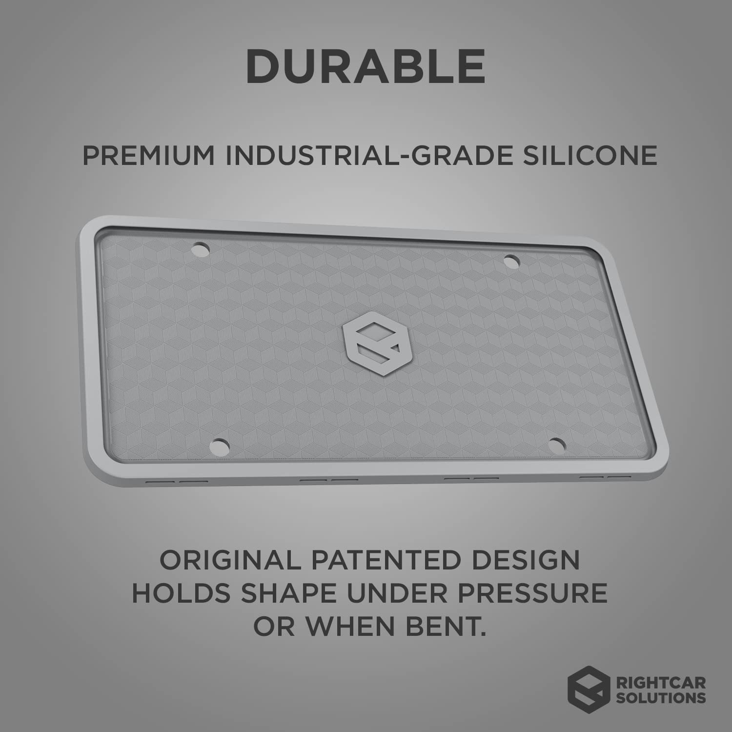 Rightcar Solutions Silicone License Plate Frame | The Original Premium Grade Silicone Car Plate Frame | Rust Proof, Rattle Proof