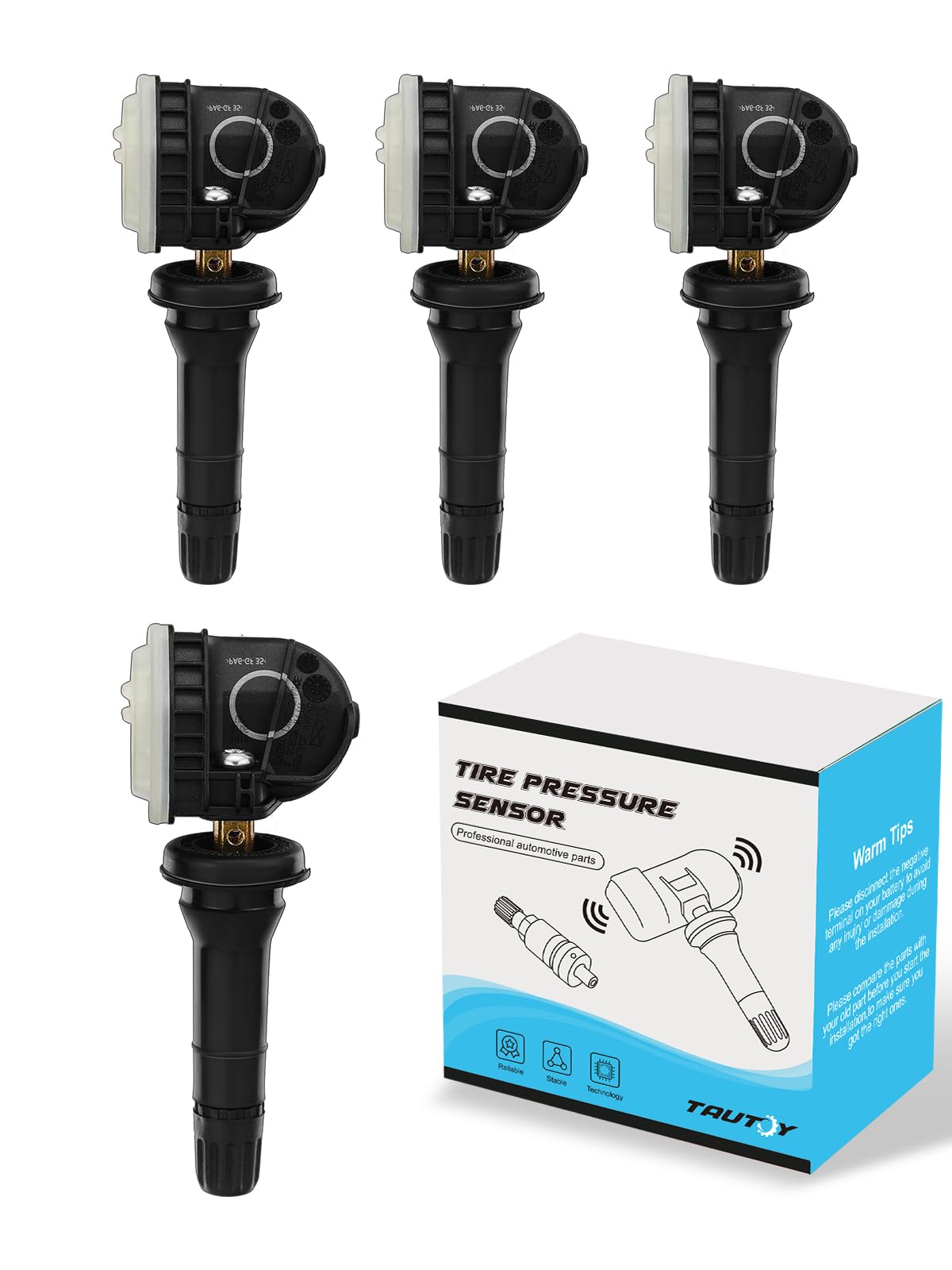 TAUTOY F2GT-1A180AB Tire Pressure Monitoring System (TPMS) Sensor 4pcs for Ford EcoSport Edge Explorer F150 Mustang Ranger,for L