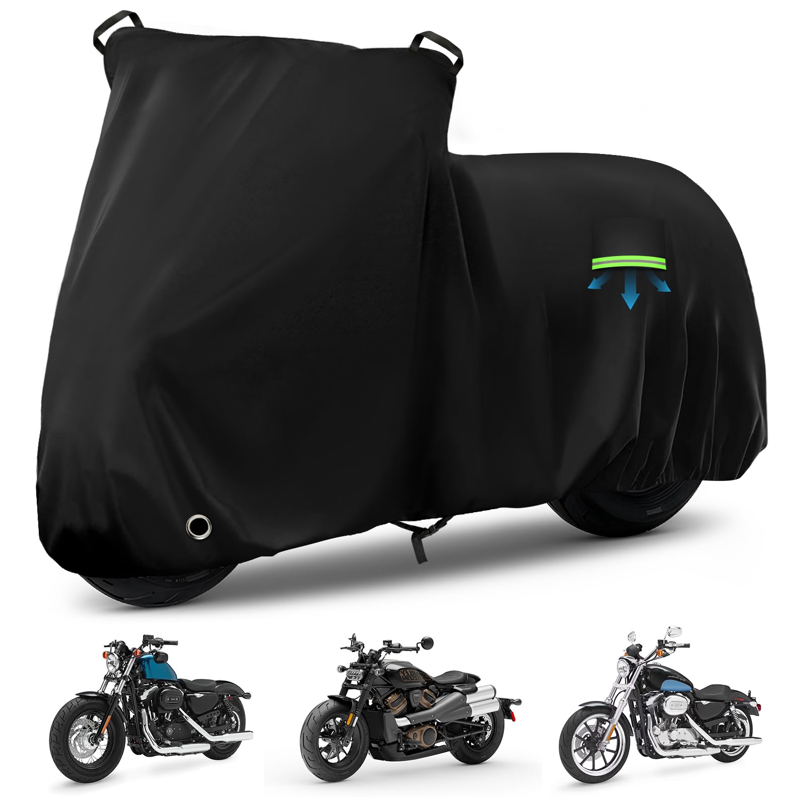 Motorcycle Cover Waterproof for Nightster/Nightster Special/Sportster S/Sporster 883/SuperLow, Heavy Duty Sun UV Rain Dust All W