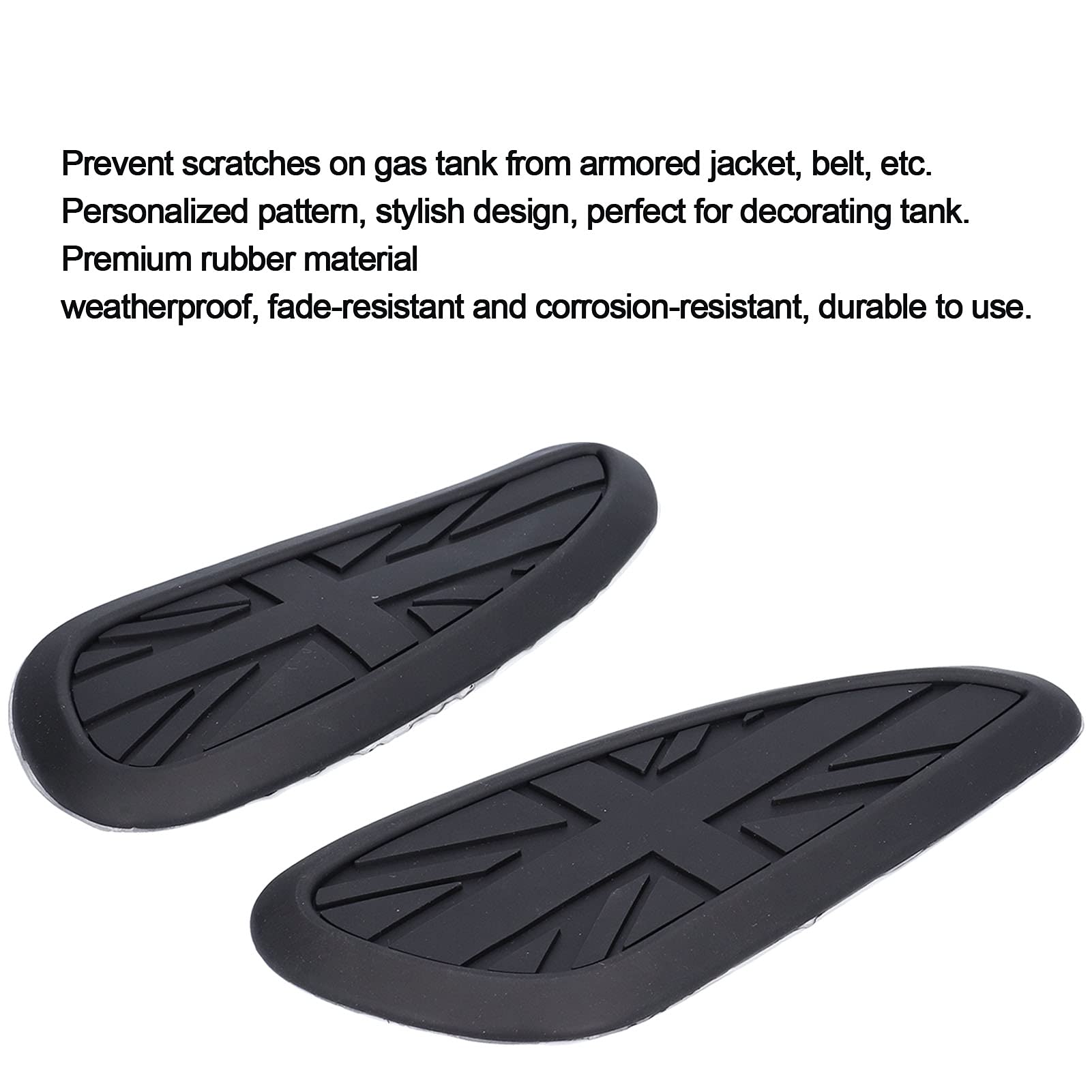 Kimiss Motorcycle Tank Knee Pad, Fuel Tank Sticker Pad Protector Rubber Replacement For Bonneville T100 T120/Speed ??Twin/Street Scrambler(Black)