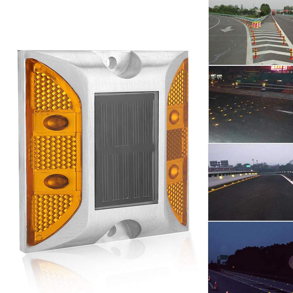 2-Sided Reflector Road Pavement Marker, Road Reflector Aluminum Reflector with LED, Emergency Reflector Flashing Security Access