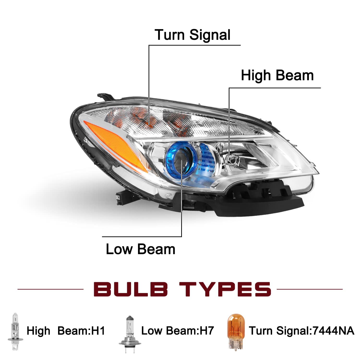 Jsboyat Bulbs Included Halogen Headlight Assembly Replacement For 2013 2014 2015 2016 Buick Encore Oe Style Factory Headlamp Passenger Side