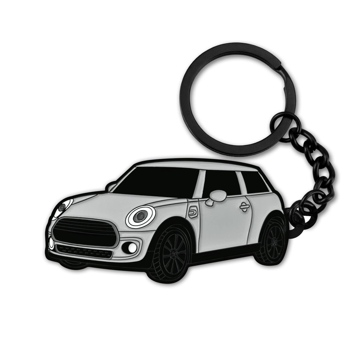 Glahorse For Mini Cooper Keychain，For Mini Cooper/Cooper S Accessories 2014-2022，Metal Keychain (Grey)