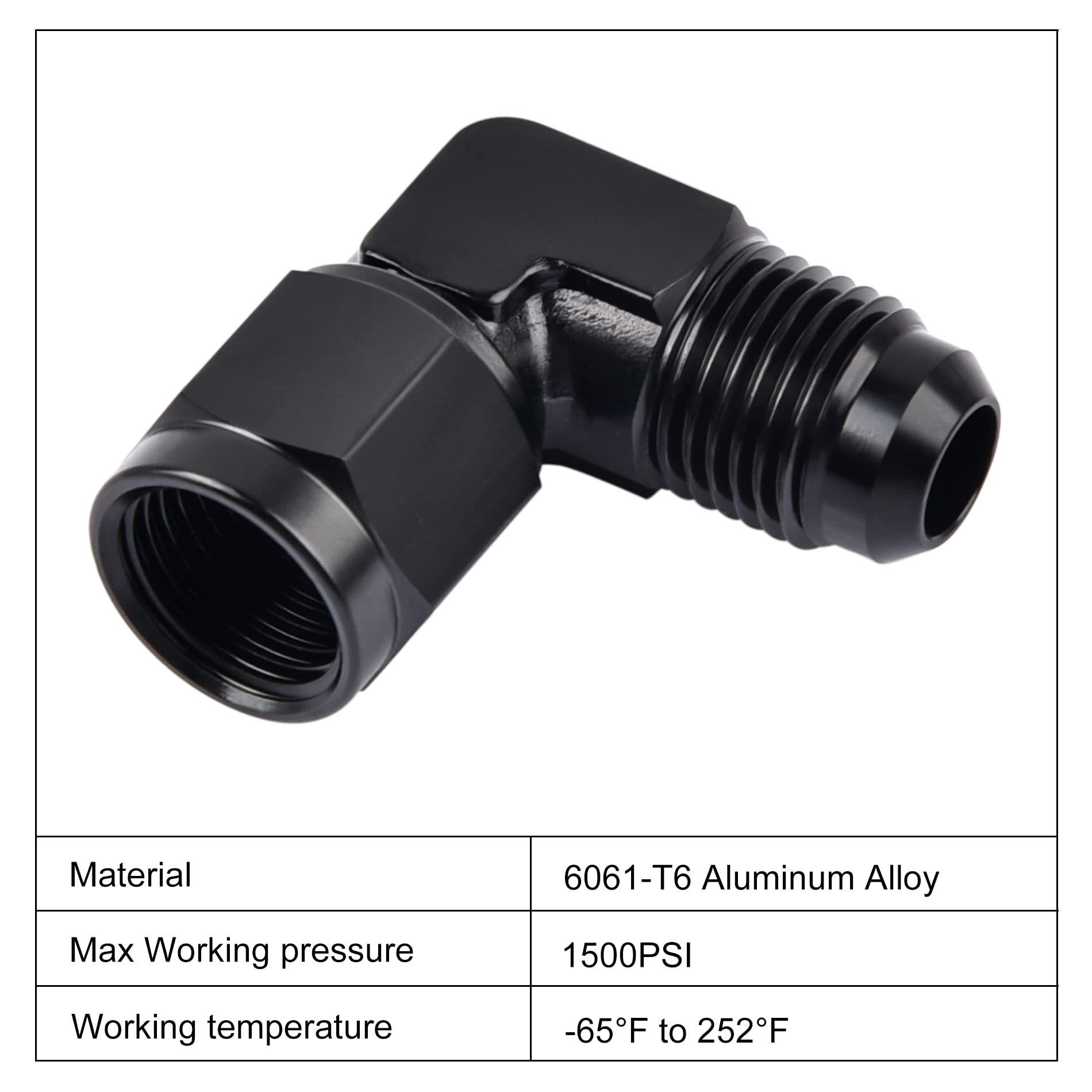 Evil Energy An Female To An Male Flare Swivel Fitting Adapter Aluminium Black