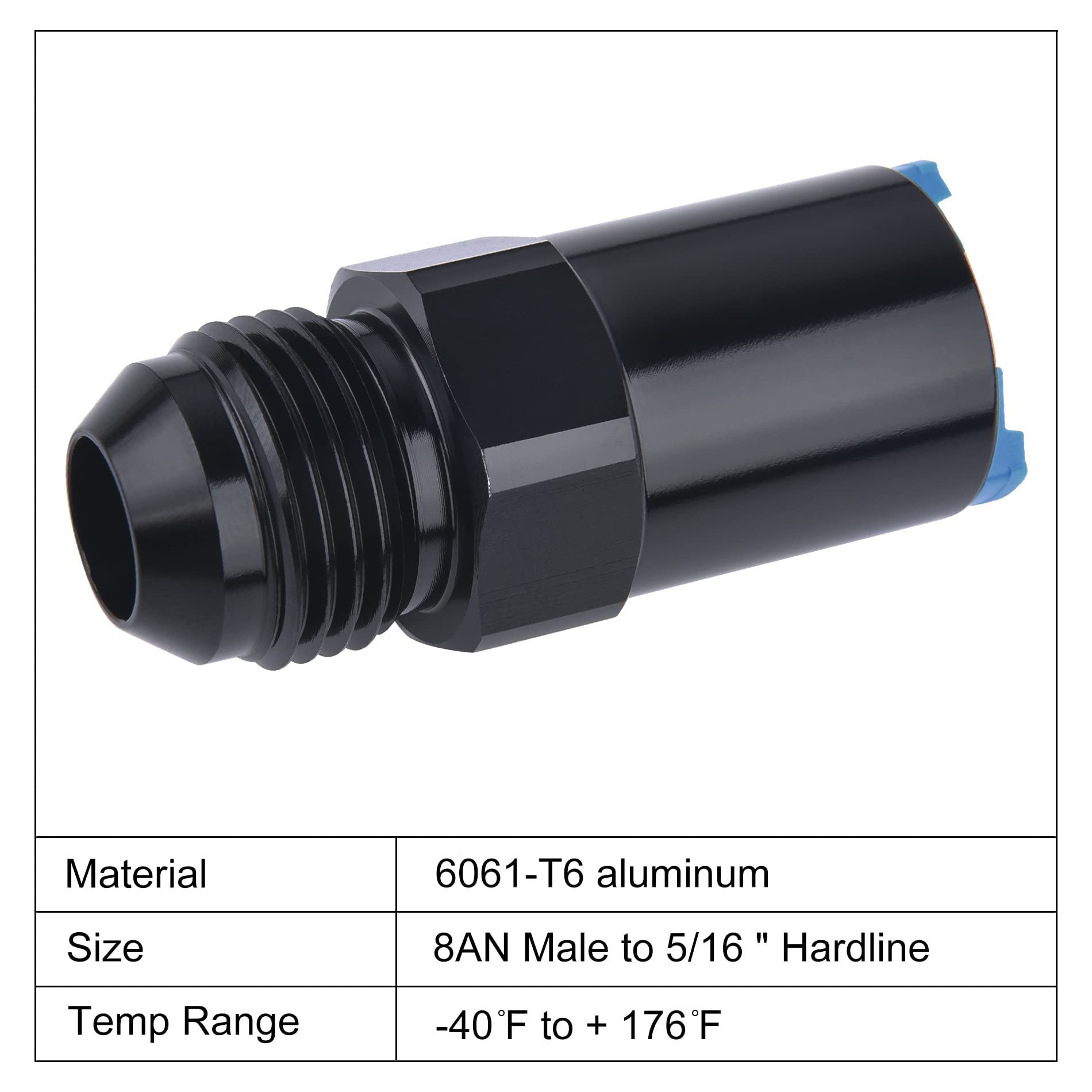 Evil Energy 8An Male To 5/16'' Sae Quick-Disconnect Female Push-On Efi Fuel Rail Fitting