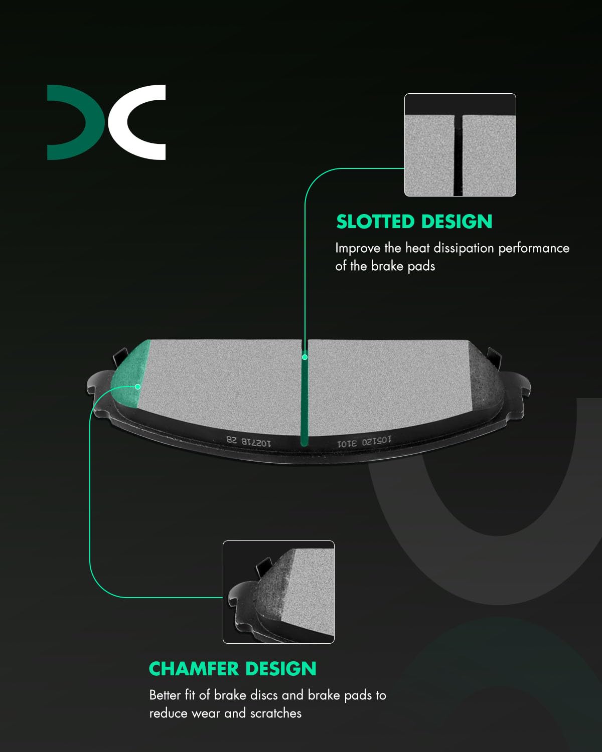 Scitoo D1058 Front Semi-Metal Brake Pads Sets Fit For Chrysler 200/300,For Dodge Avenger/Caliber/Challenger/Charger/Magnum