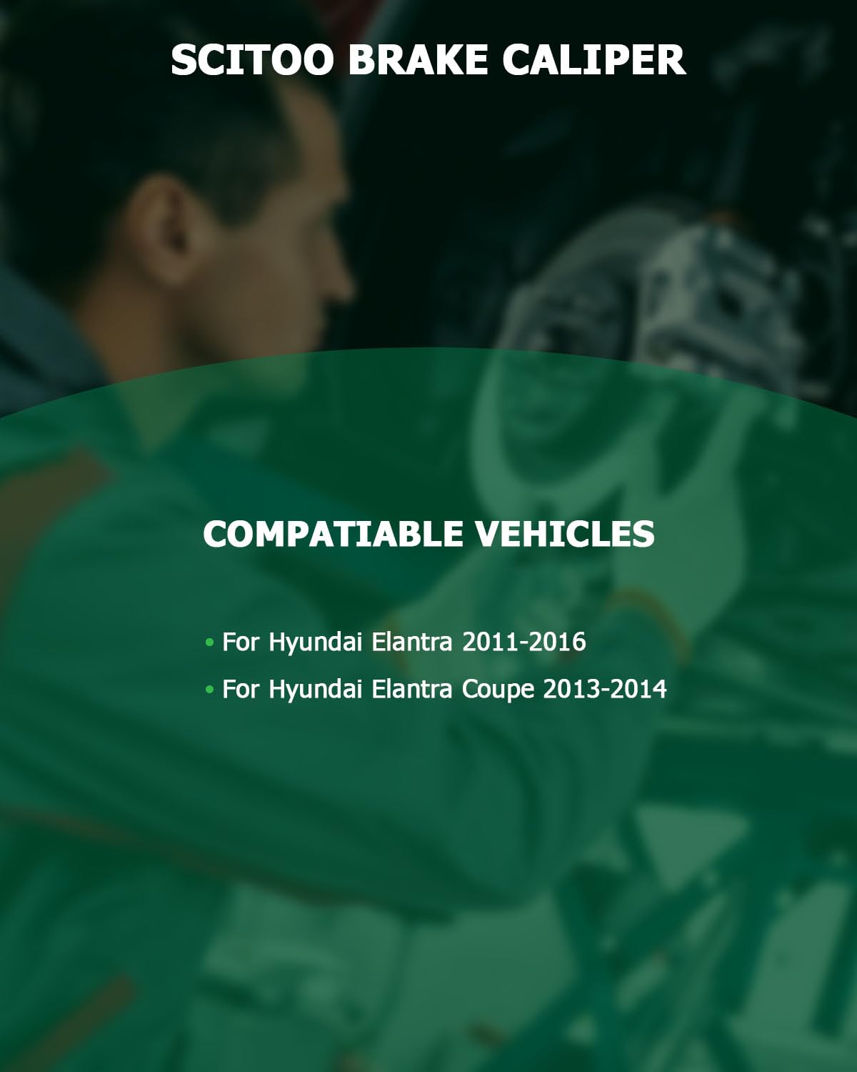 Scitoo 19B6455 Rear Left Disc Brake Caliper Assembly W/Bracket For Hyundai For Elantra 2011-2016,For Hyundai For Elantra Coupe 2