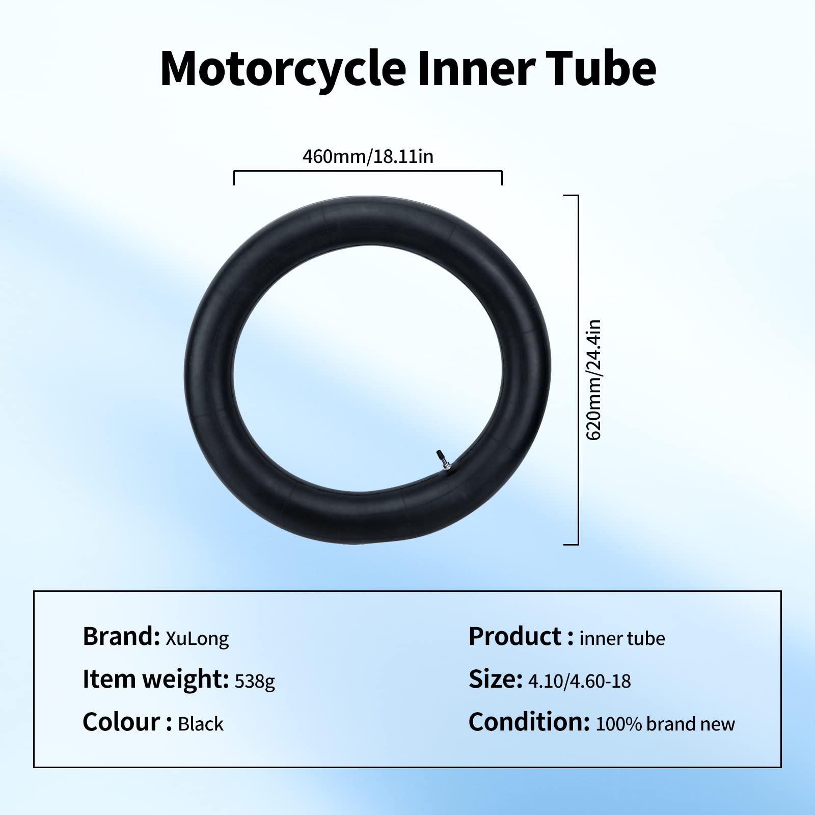 XuLong Motorcycle Tire Inner Tube for 4.10/4.60-18 Heavy Duty Motorcycle Balance Tube Motorcycle for Street and Off-Road Applica