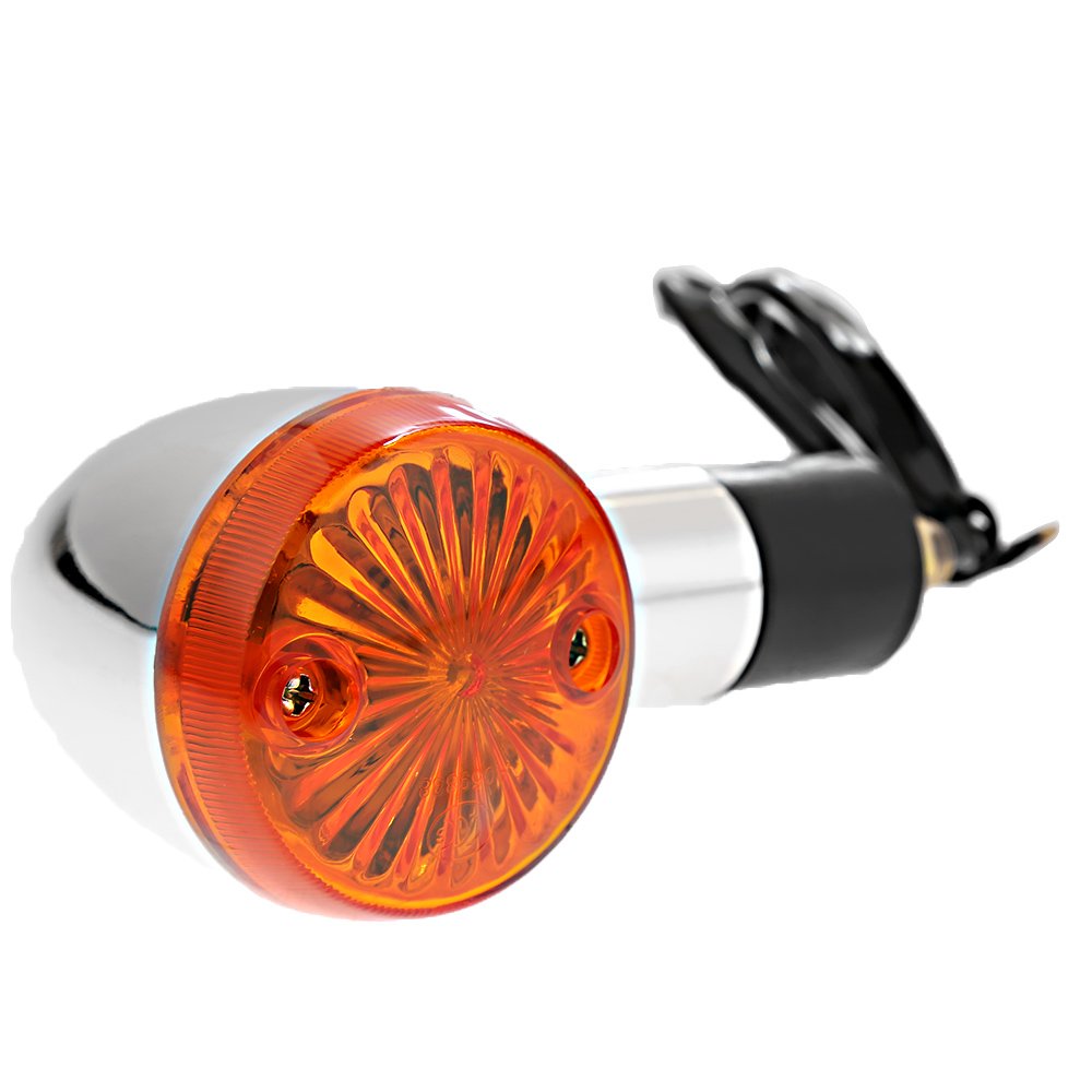 Aynaxcol Motorcycle Turn Signal Indicator Amber Lights Amber Chrome Bullet Front Rear Compatible With Honda Fury Interstate Nighthawk Rebel Sabre Shadow(2 Packs)