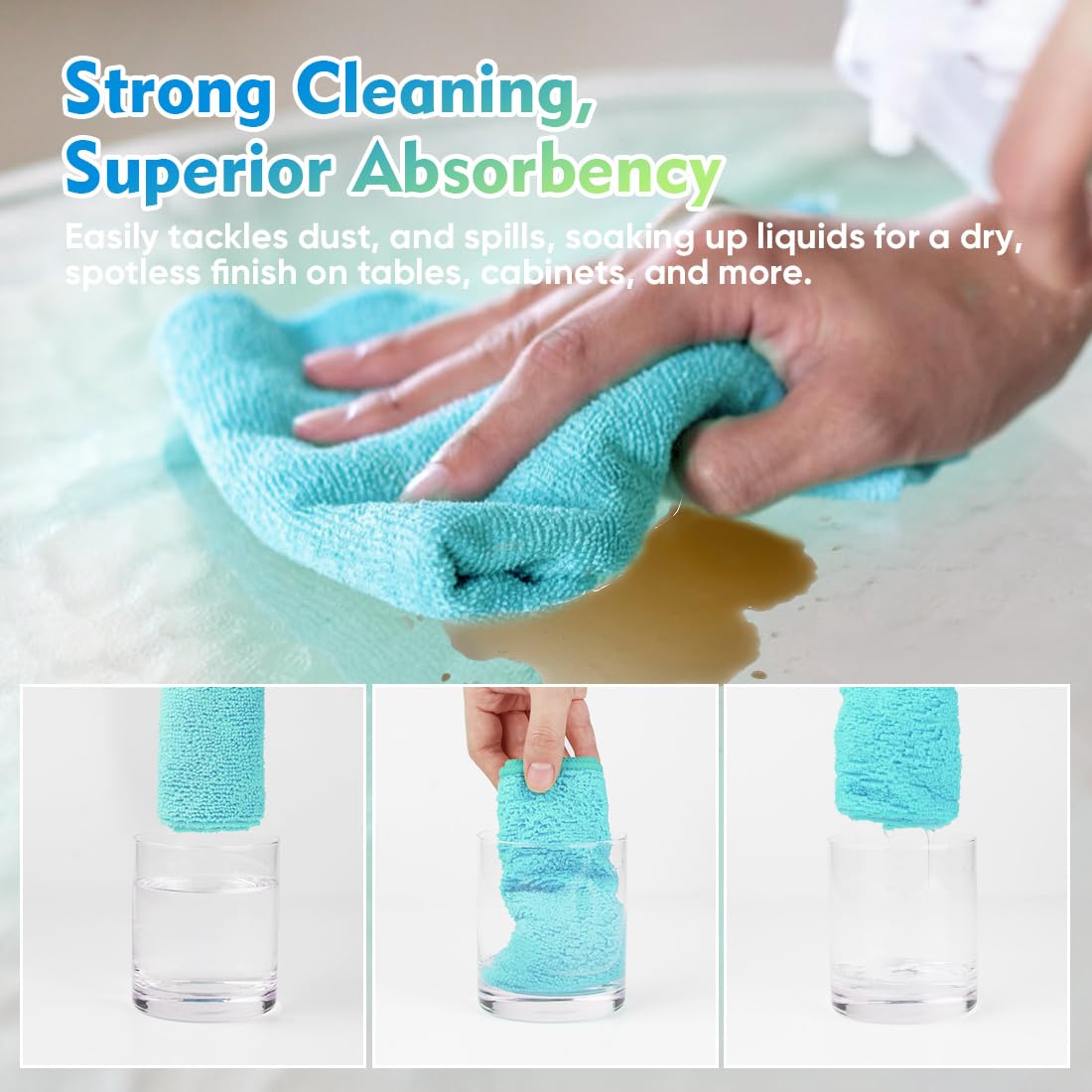 Homexcel Microfiber Cleaning Cloth 12 Pack, 12.5 X 12.5 Inch Microfiber Towels For Cars, Ultra Absorbent Cleaning Rags, Lint Fre