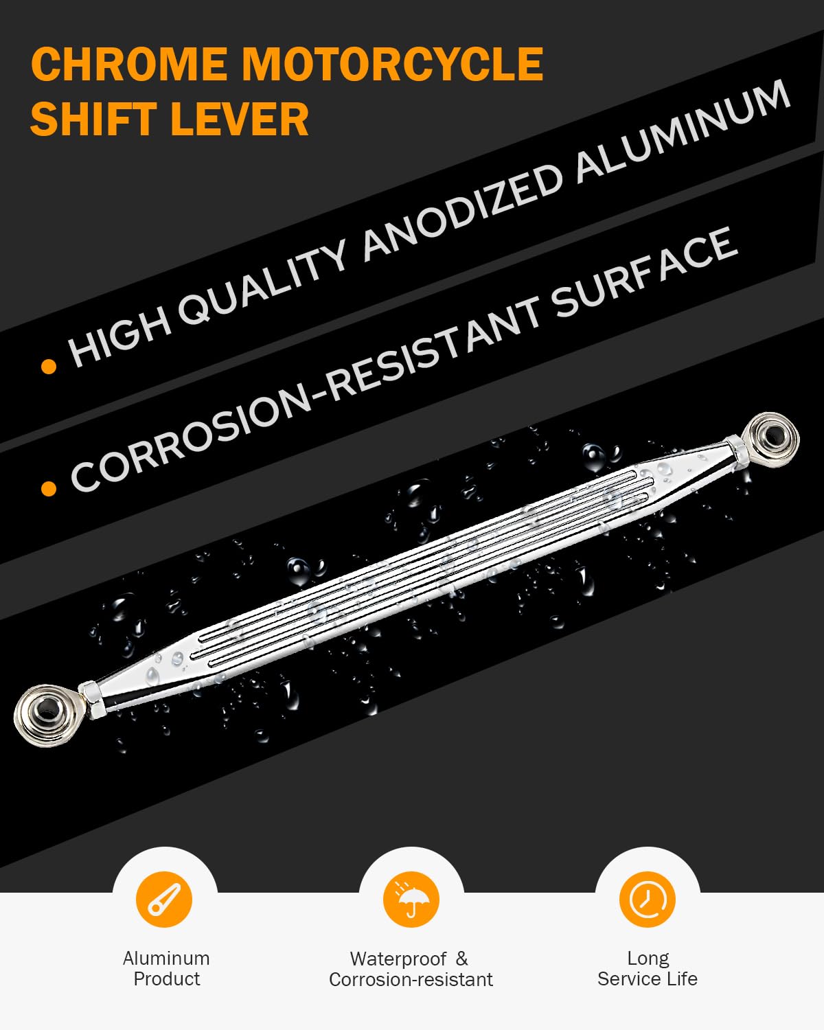 PBYMT Chrome Shift Linkage Shifter Lever Compatible for Harley Davidson Dyna Softail Touring Road Glide Street Glide Road King E