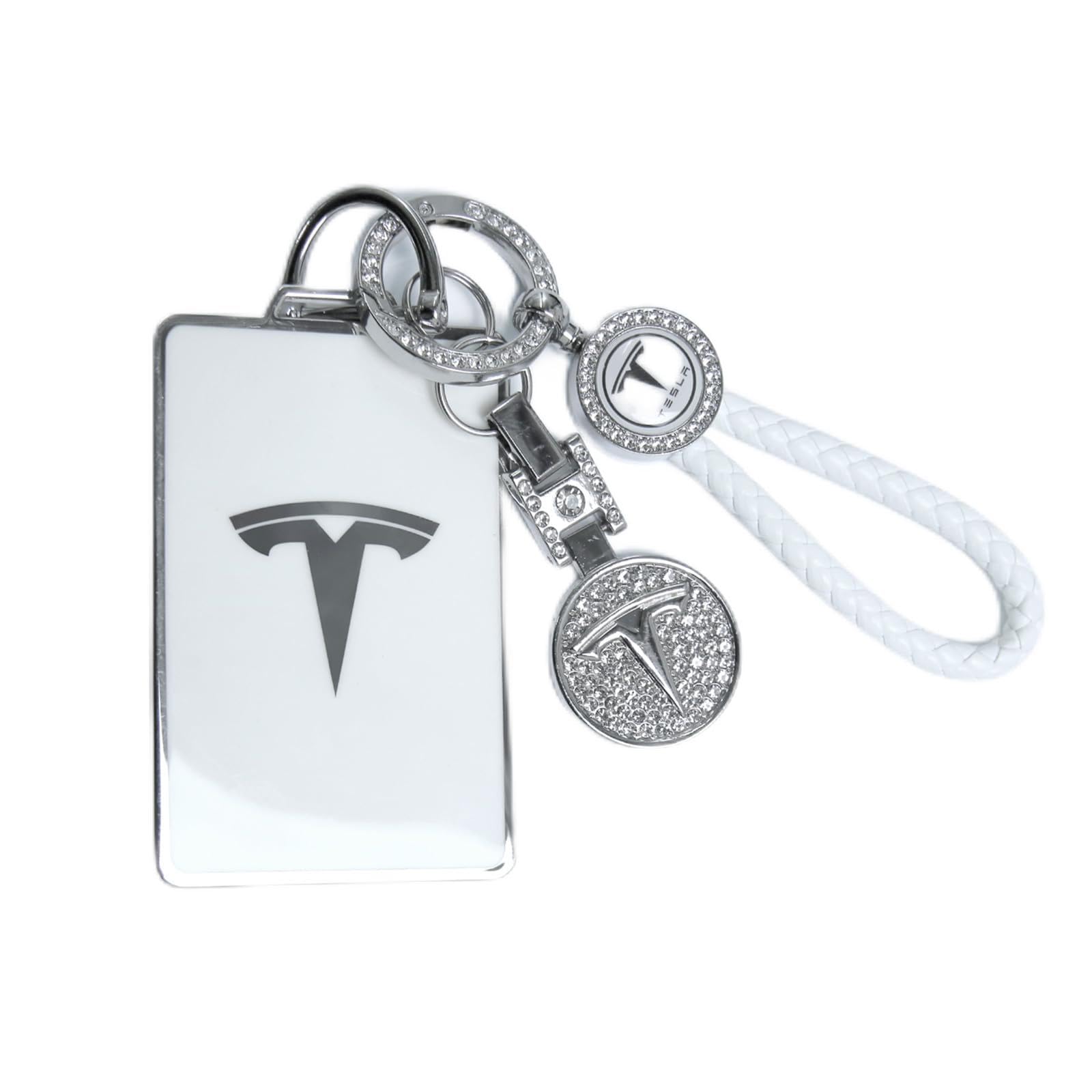 Tesheer For Tesla Key Card Holder Bling Key Chain Fit Tesla Card Key Holder For Model S/X/3/Y Cybertruck Card Key Holder For Tes
