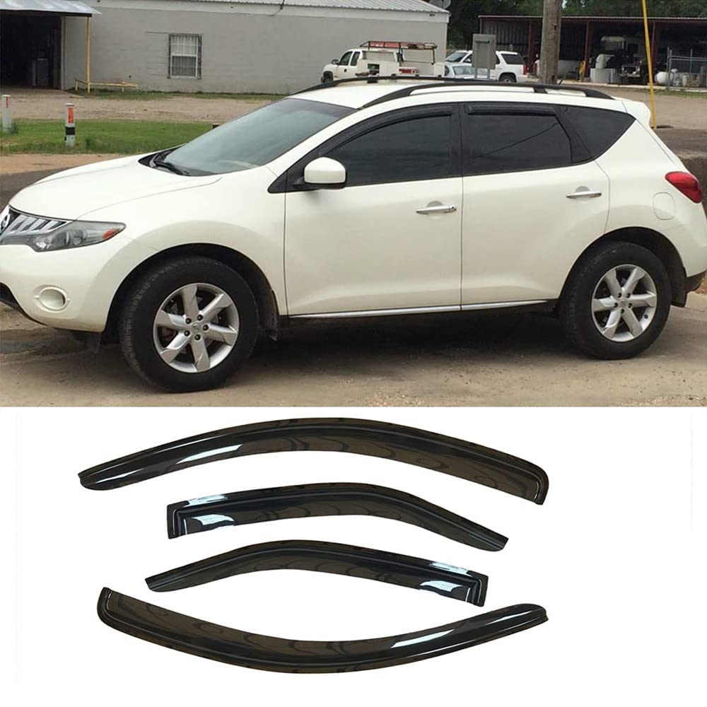 Deebior 94077 Side Window Wind Vent Deflector,4pcs Outside Mount Style Nice Sun Rain Guards Set,Window Visor fit for 2009-2014 N