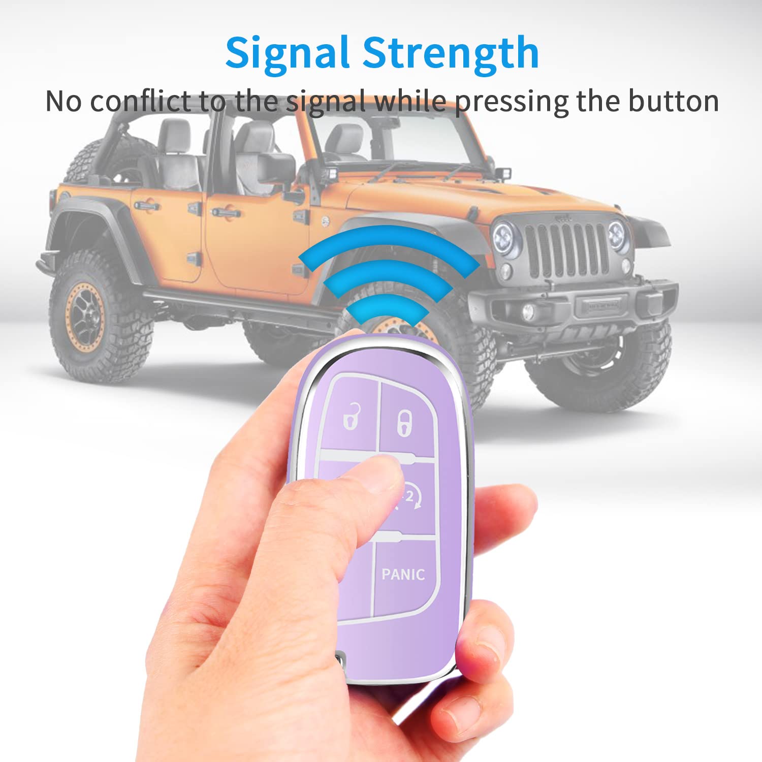 Qbuc For Jeep Key Fob Cover With Keychain Tpu Protection Key Case Compatible With Grand Cherokee Renegade Compass Smart Key