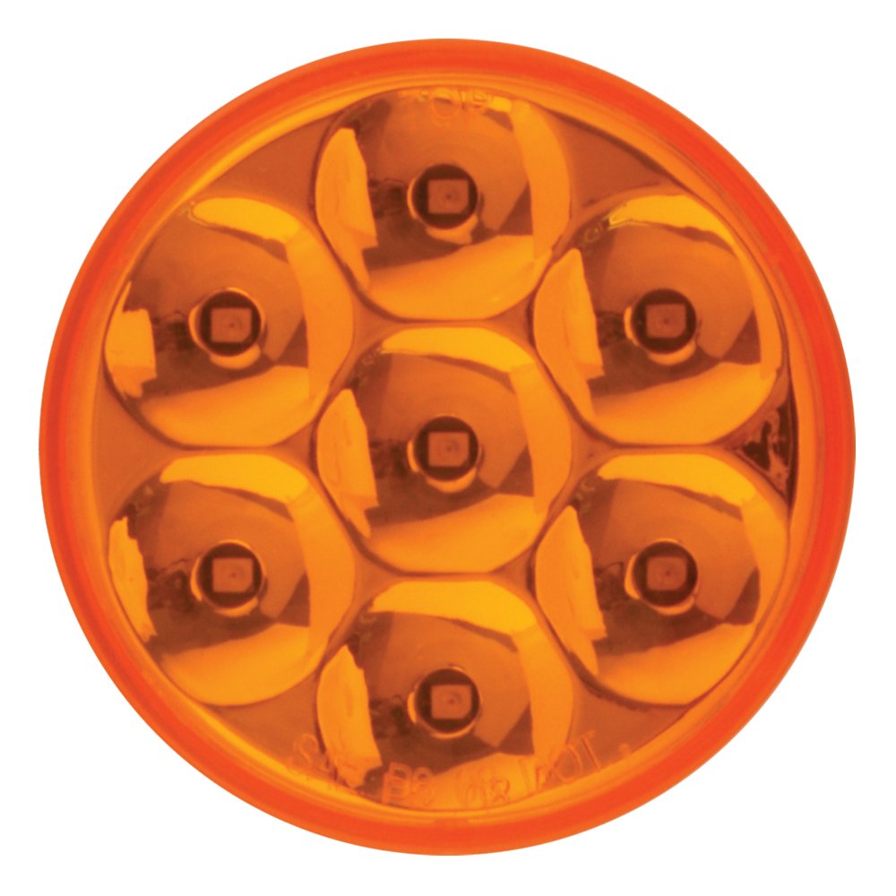 Grand General 76580 Amber 2-1/2'' Low Profile Pearl 7-LED Sealed Marker/Clearance Light