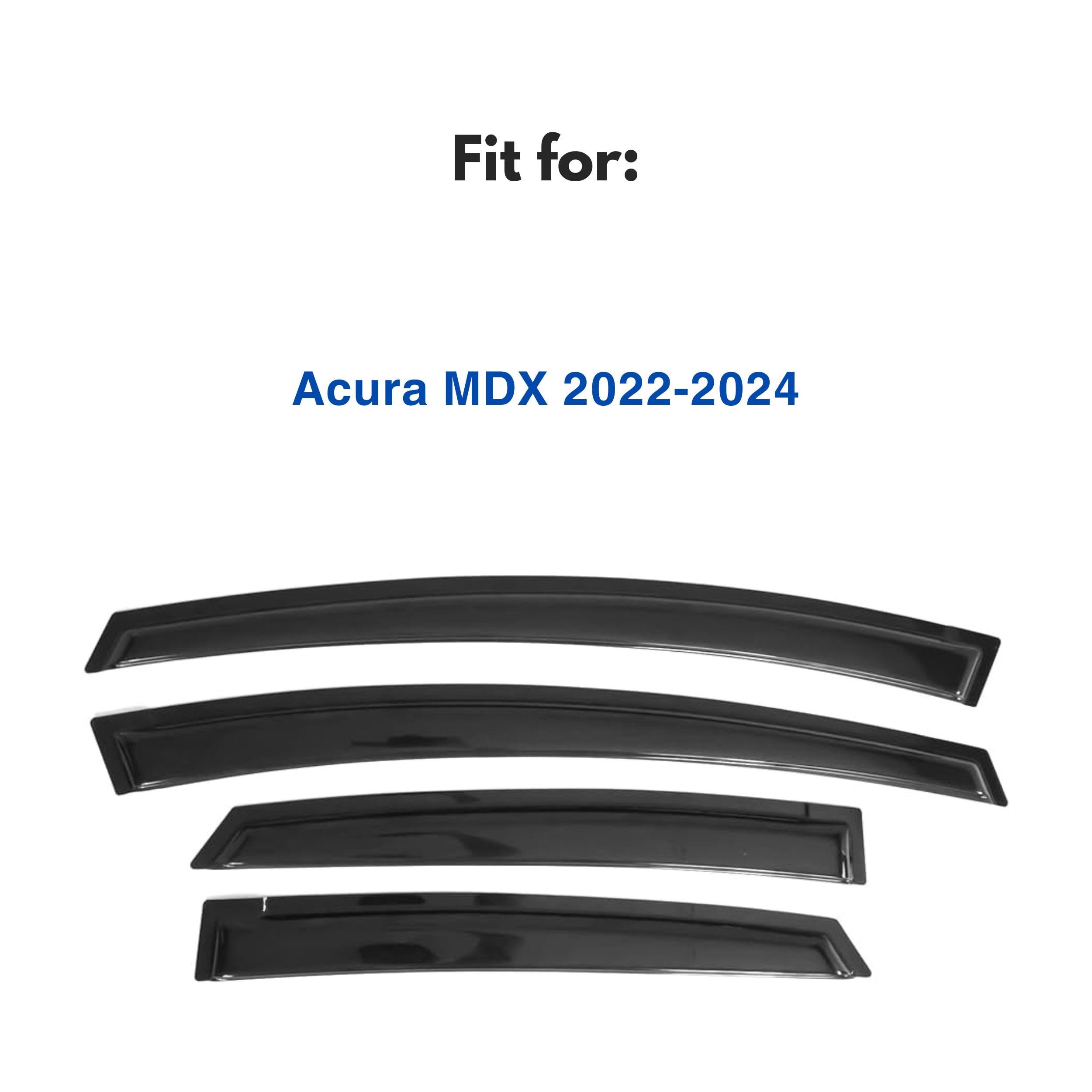 Immortal Group IG Window Visor - Rain Guard Deflector for Acura MDX 2022-2024, Black Acrylic, Model 811007