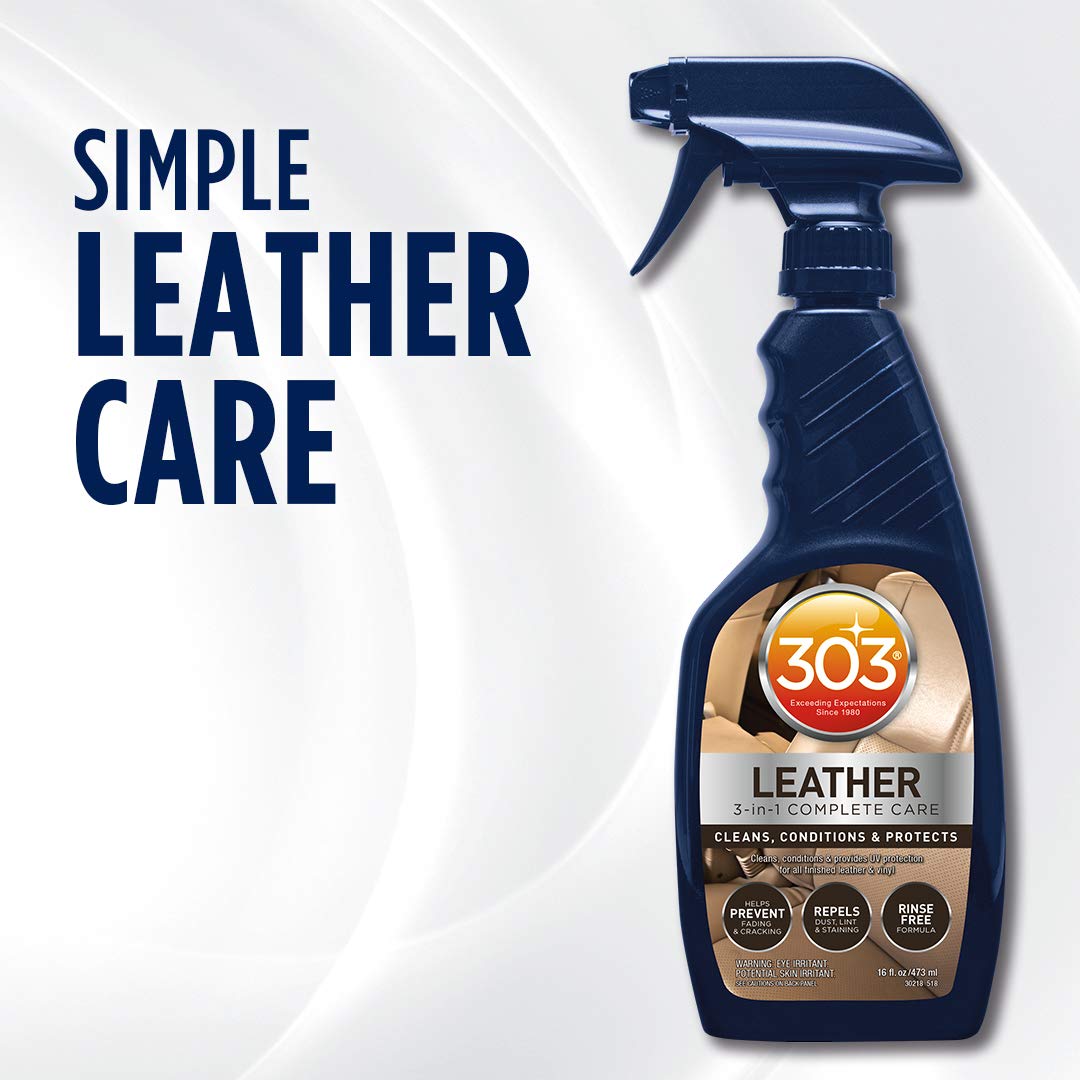 303 (30218-6Pk) Leather 3 - In - 1 Complete Care - Cleans, Conditions, And Protects, Helps Prevent Fading And Cracking - Rinse F