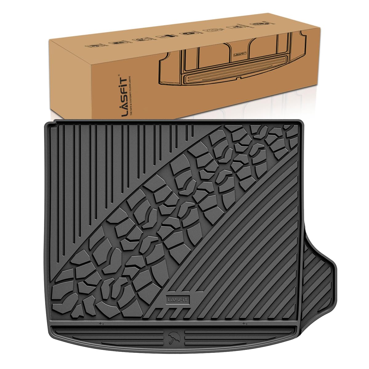 Lasfit Trunk Mat For Jeep Grand Cherokee 2022-2025 5-Seat (Include 4Xe, Not For L) All Weather Tpe Custom Fit Cargo Mat Trunk Li