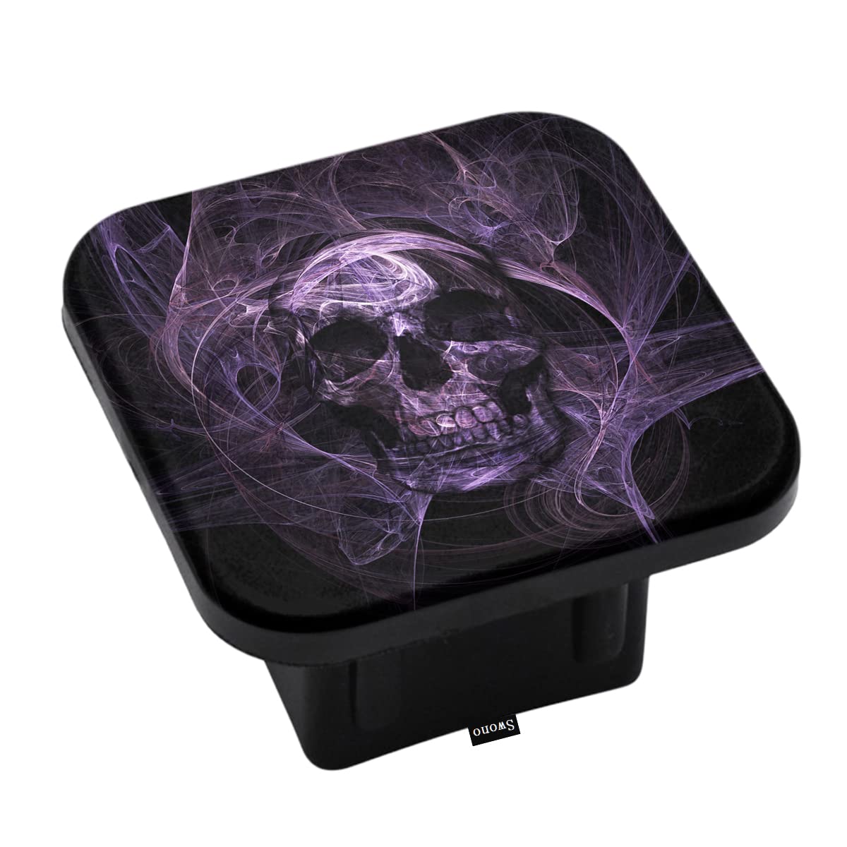 Swono Purple Skull Rubber Hitch Covers Halloween Sugar Skull Smoke Black Trailer Hitch Tube Cover,Hitch Covers Plug Cap Compatib