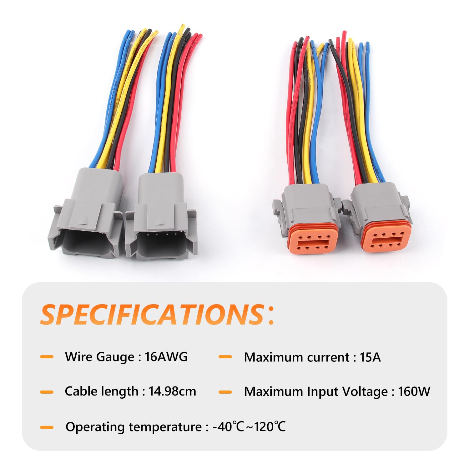 Newdeli Deutsch 8 Pin Connector Kit Waterproof Electrical Connector 16 Awg Male And Female Automotive Wire Connectors For Car Tr