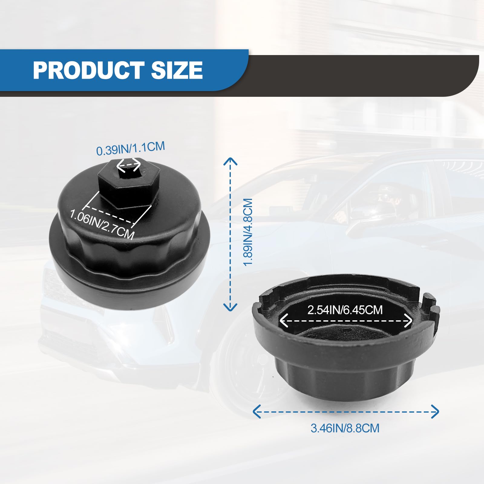 Oil Filter Cap Removal Tool Compatible With Toyota, Lexus, Rav4,Camry, Tundra, Highlander, Sienna-Heavy Duty Cup Oil Filter Cap Removal Socket For 2.5L To 5.7L With Cartridge Style Oil Filter Housings