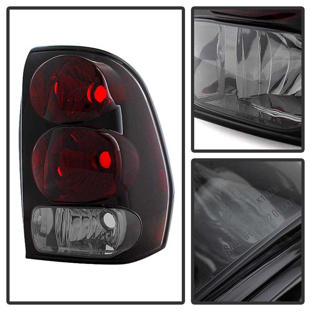 Acanii - For Red Smoked 2002-2009 Chevy Trailblazer Tail Lights Lamps Left+Right Replacement