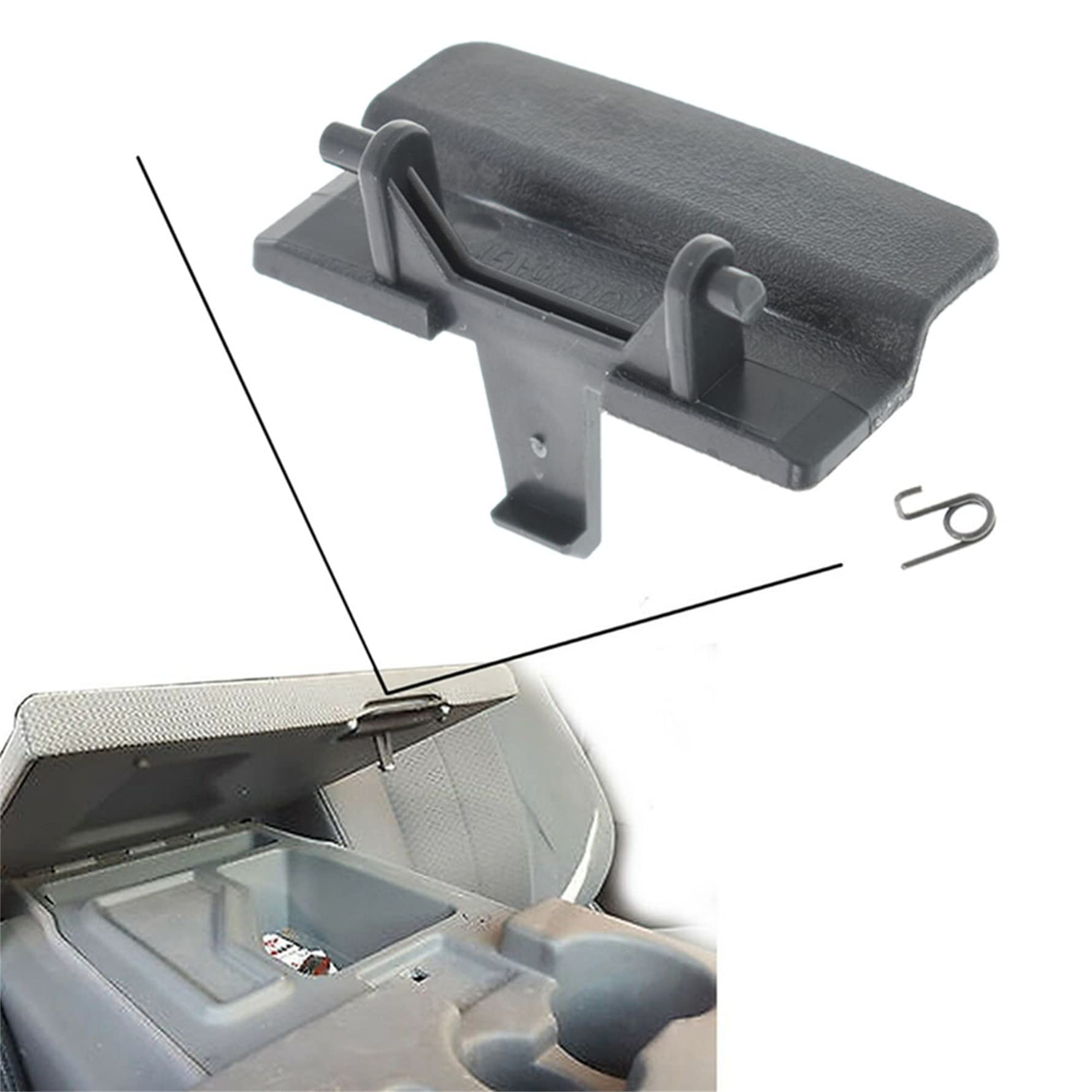 munirater Gray Center Console Seat Lid Latch Replacement for F150 2010-2018 BL34-18672A66