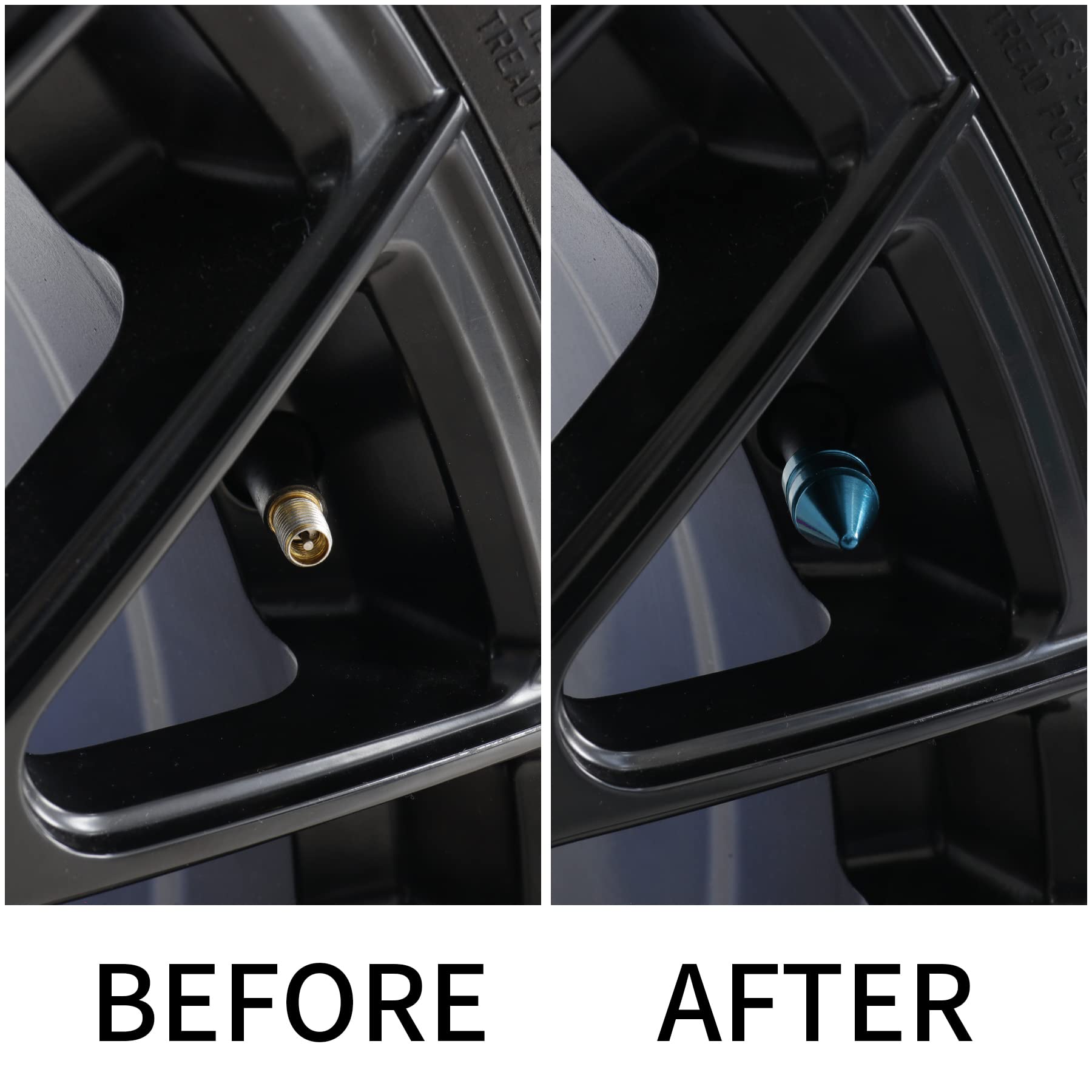 SINGARO Car Tire Valve Caps, 4 Pieces of Universal Aluminum Alloy Tire Trim Accessories Dust Tire Covers for Cars, Trucks, SUVs