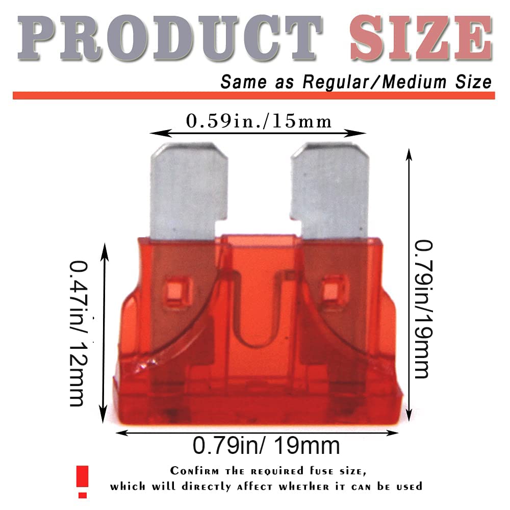 (55 Pcs) 10 Amp Standard Blade Fuse, 10A Automotive Fuse For Car Truck