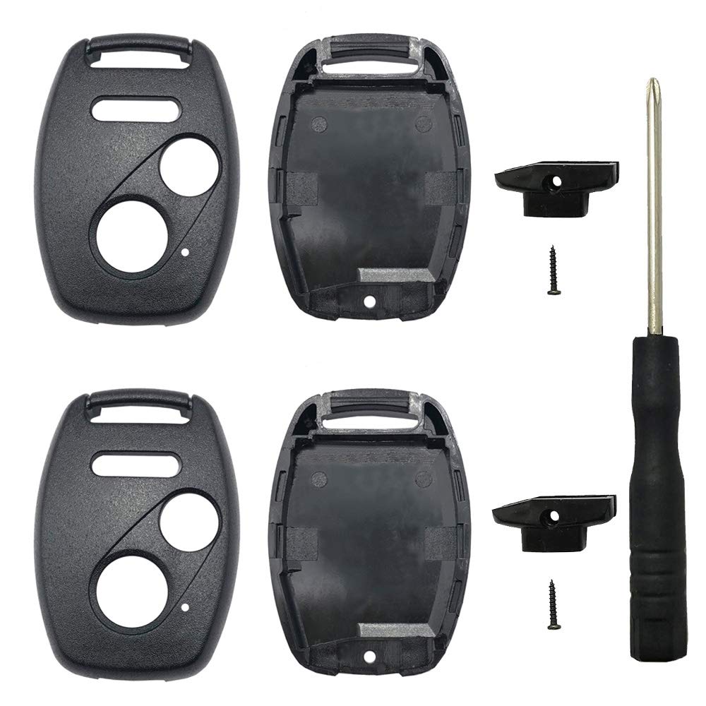 2Pcs Horande Replacement Key Fob Cover Fit For 2003-20013 Honda Civic Pilot Urv Accord Ridgeline Odyssey 2005-2009 Cr-V Keyless Entry Key Fob Shell
