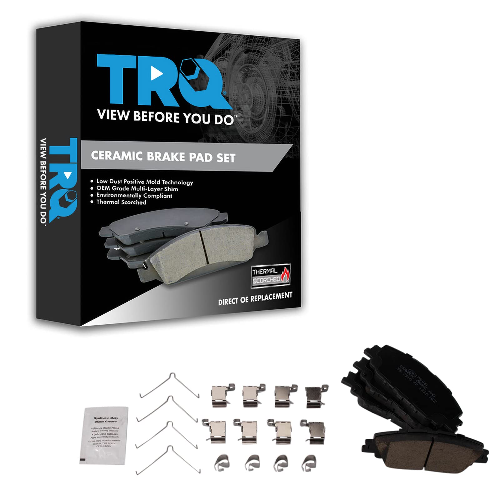 Trq Front Brake Pads Ceramic Compatible With 2019-2022 Toyota Corolla 2020-2022 Prius Prime