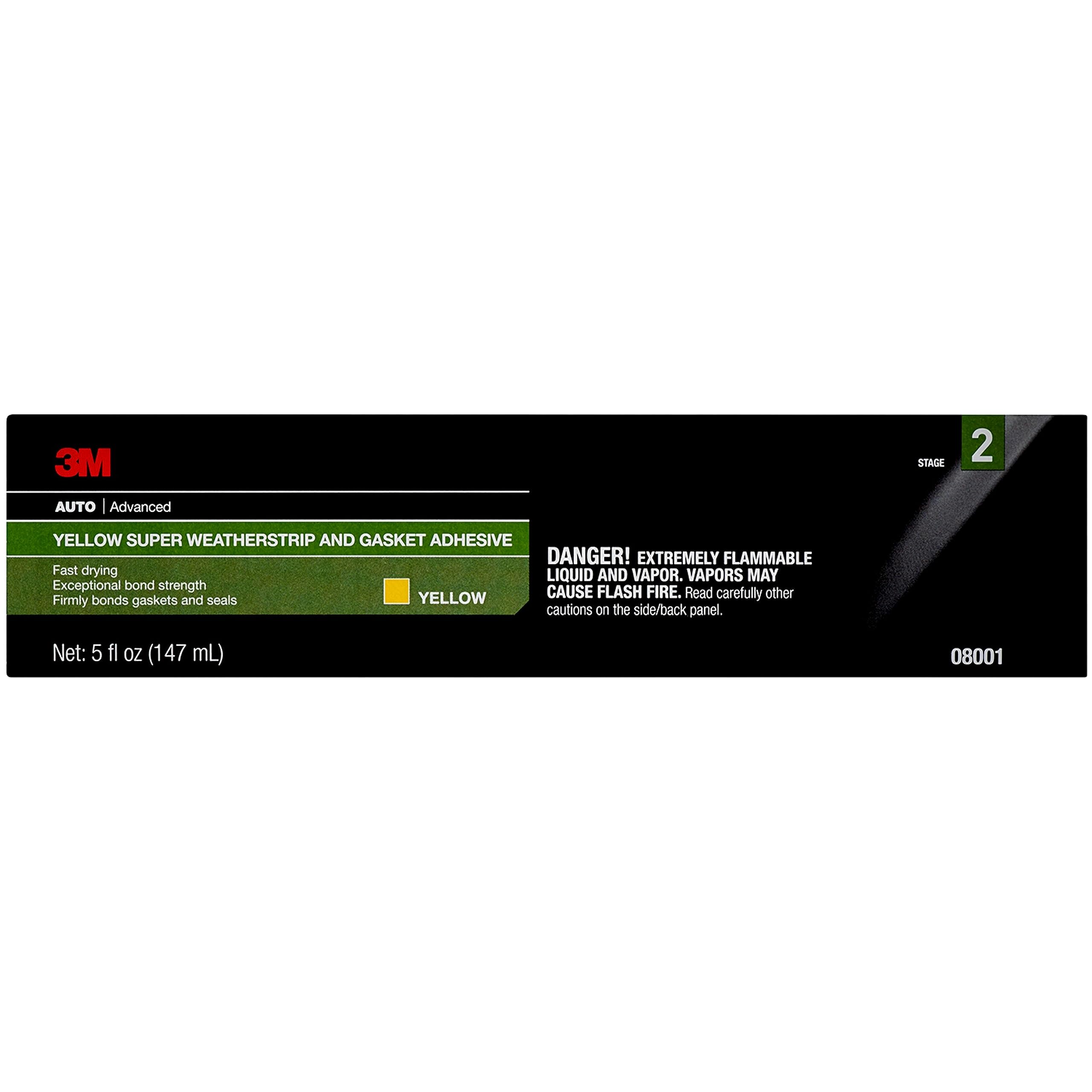3M Super Weatherstrip And Gasket Adhesive, 08001, Yellow, 5 Fl Oz Tube, 1 Per Pack