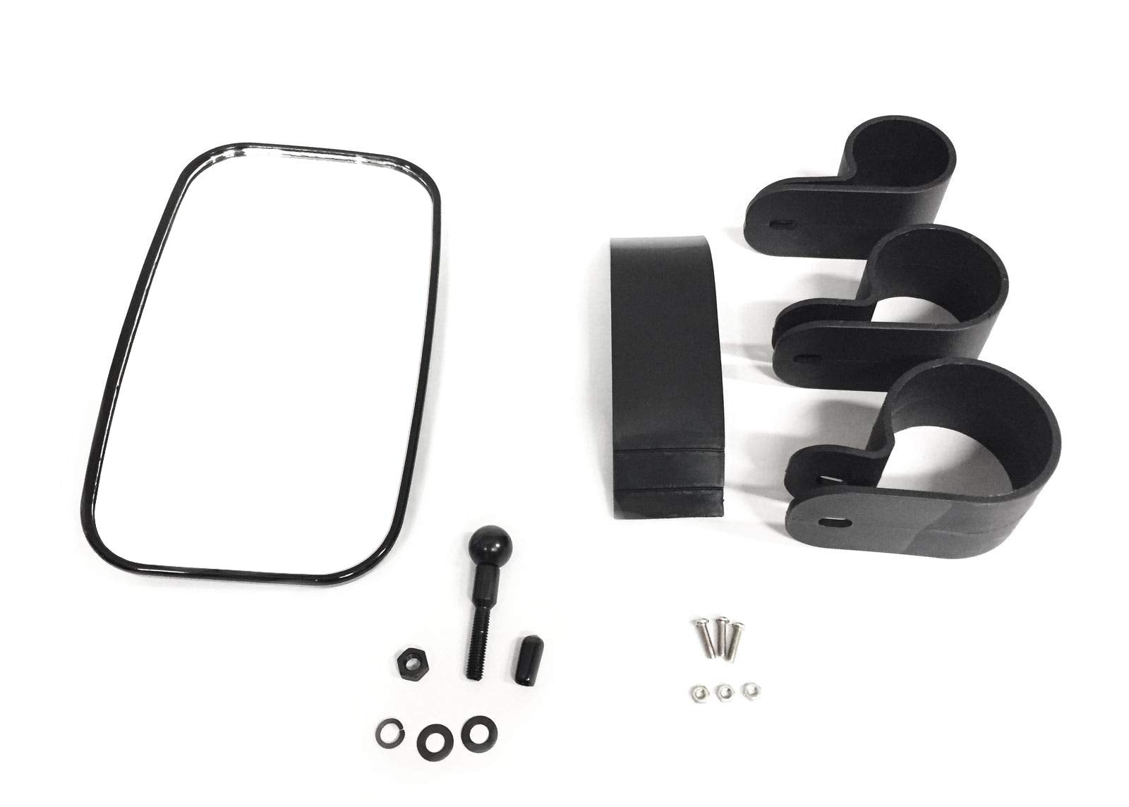 Spauto Utv Rear View Mirror - High Impact Abs Housing And Multi Clamps With Shatter-Proof Tempered Glass Mirror For Polaris Rang