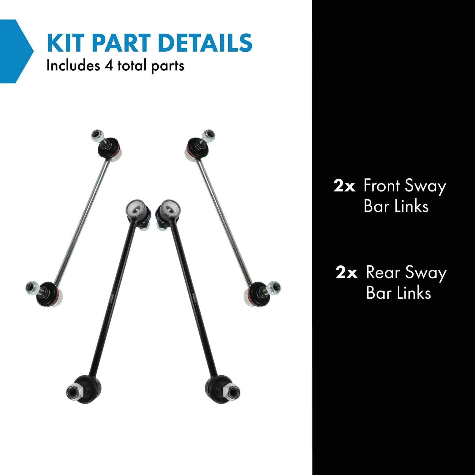 Trq Front & Rear Sway Bar Stabilizer Link Set Compatible With 2013-2018 Lexus Es300H Es350 Toyota Avalon 2012-2017 Camry