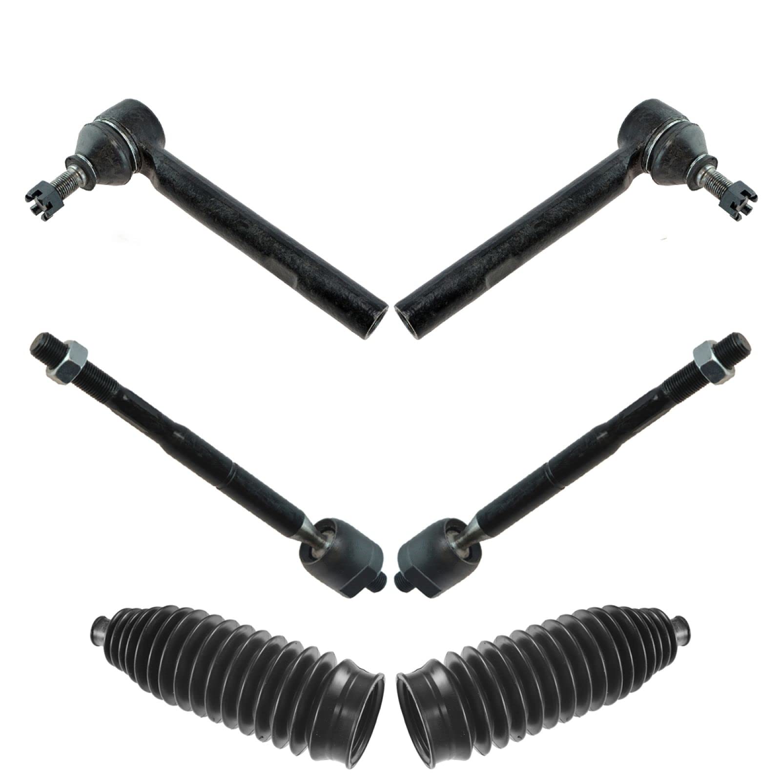 Trq Front Driver & Passenger Side Steering Kit Steering Rack & Pinion Bellow Tie Rod Compatible With 2004-2006 Lexus Rx330 2007-