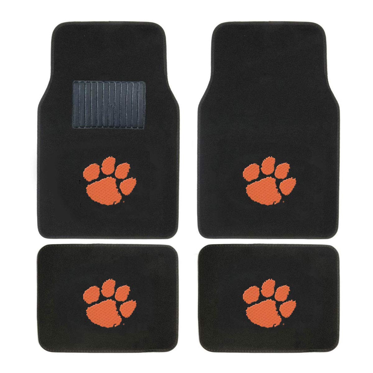 SLS Newly Released Licensed Clemson Embroidered Logo Carpet Floor Mats. Wow Logo on All 4 Mats.