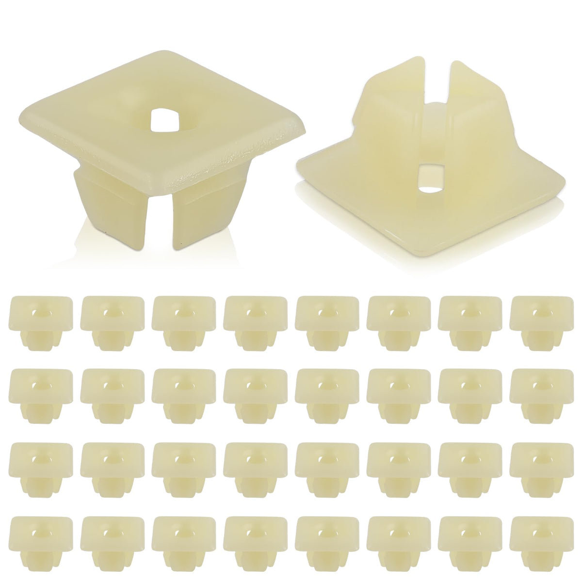 Goamotors 50 Pcs License Plate Nylon Screw Inserts, Nylon Trim Nut, Grommet Nut, Nylon License Plate Fasteners Compatible With C