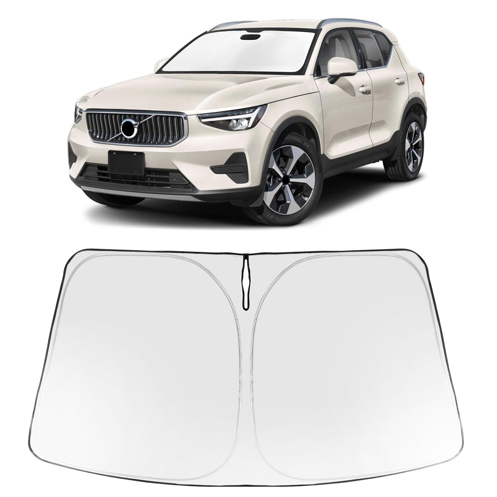 Proadsy 2025 Upgrade Windshield Sun Shade Custom Fit Volvo Xc40 2019-2025 Foldable Front Sunshade Protector Sun Visor Blocks Uv