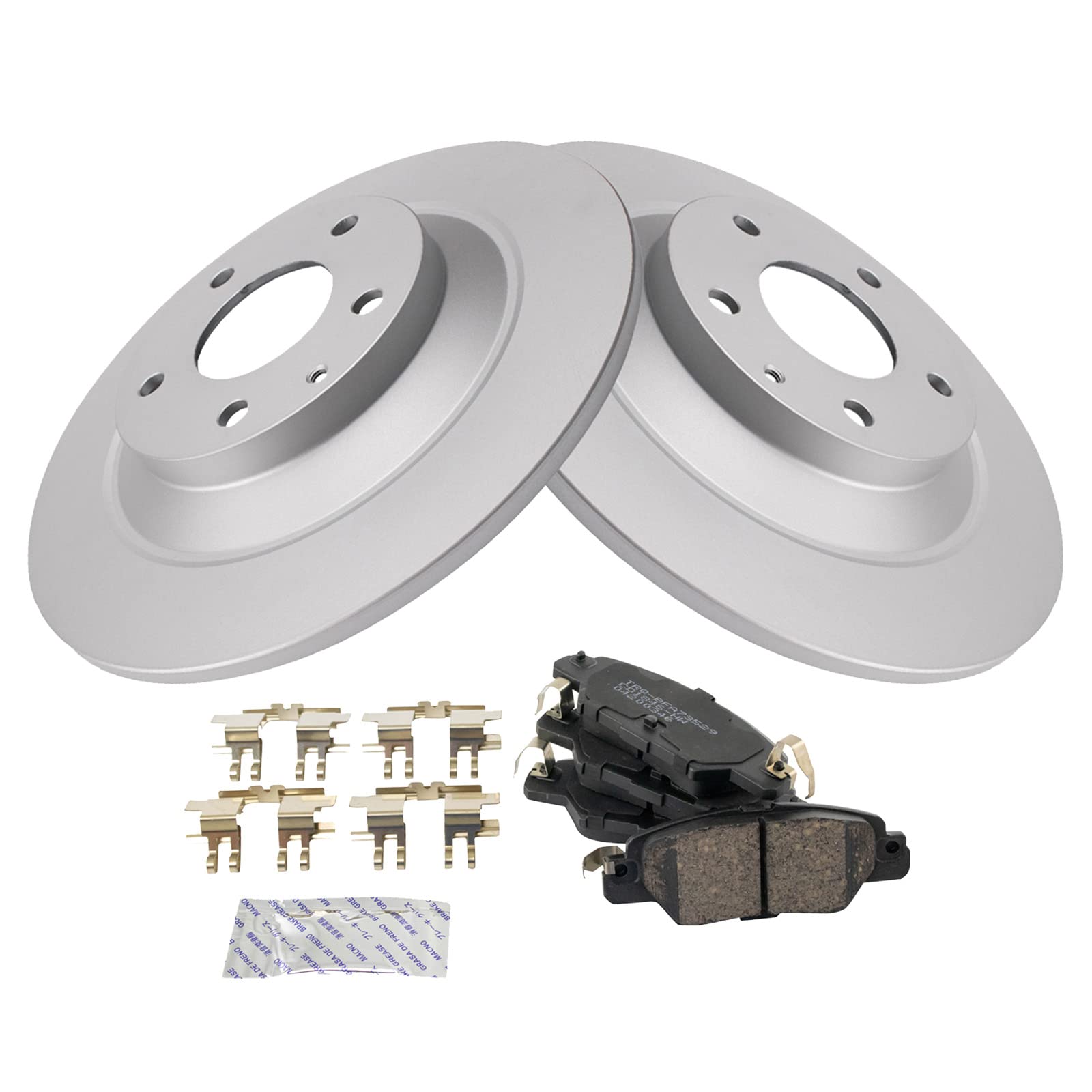 Trq Rear Brake Pad & Rotor Kit Brake Pads Brake Rotor Ceramic Premium G-Coated Compatible With 2016-2018 Mazda Cx-5