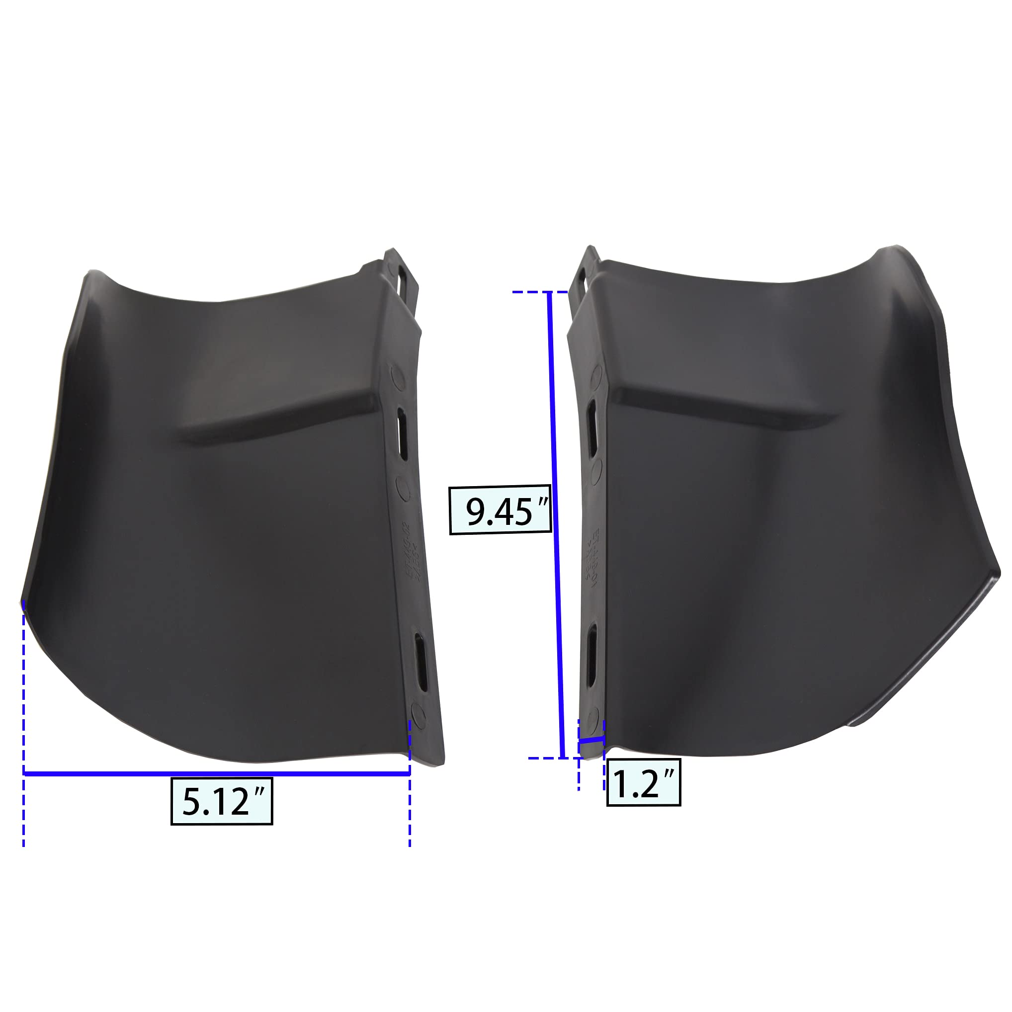 ECOTRIC Rear Bumper Quarter Panel Fillers Kit Compatible with 1986-1990 Chevy Caprice/Impala ABS plastic Black