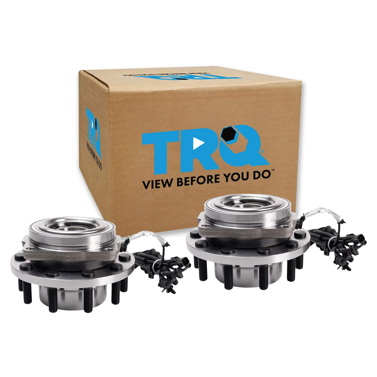 Trq Front Wheel Hub Bearings Assembly Set Compatible With 2017-2019 Ford F-450 Super Duty F-550 Super Duty