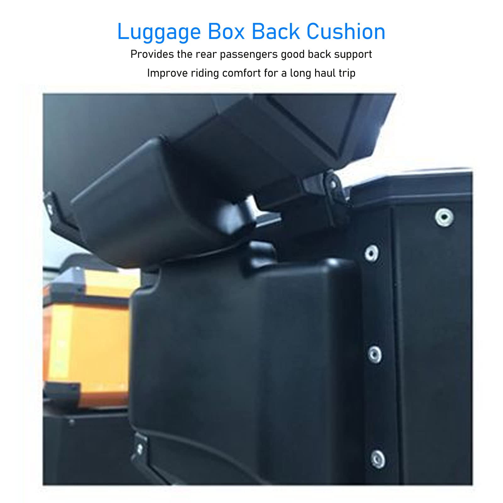 Motorcycle Passenger Backrest, KIMISS 3cm Thickness Tail Box Passenger Backrest Support Damping Pad PU Leather Motorcycle Back P