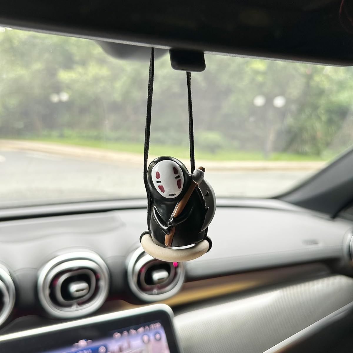 Funny Anime Car Accessories Of No Face Man Car Pendant Hanging Swing, For Car Rear View Mirror Accessories