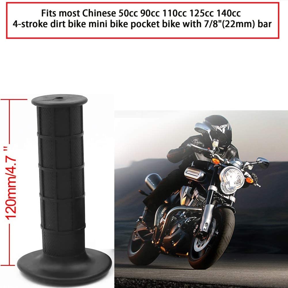 Calu Luky 22Mm Twist Throttle Accelerator Handle Grips, 50 90 110 125Cc Pit Bike Dirtbike (Handle Grip + Cable + Throttle Clamp