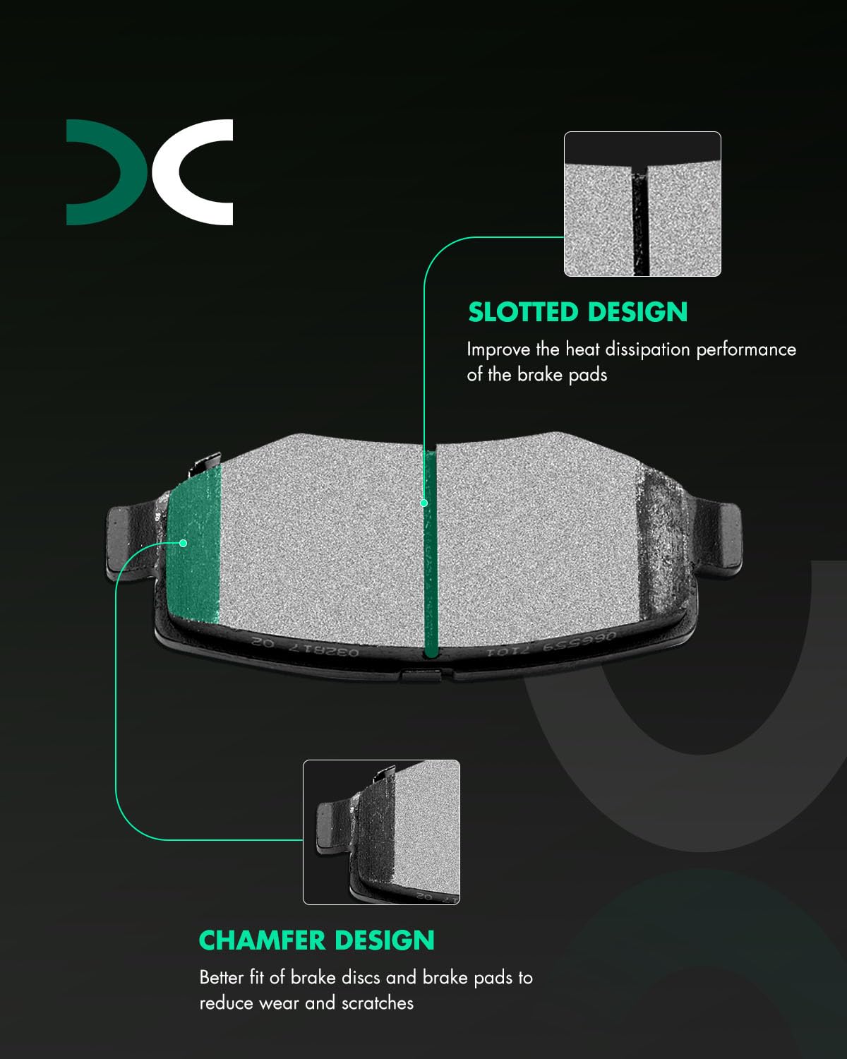 Scitoo D1274 Rear Ceramic Brake Pads Sets Fit For Dodge Nitro 2007-2011,For Jeep Liberty 2008-2012,For Jeep Wrangler 2007-2017,F
