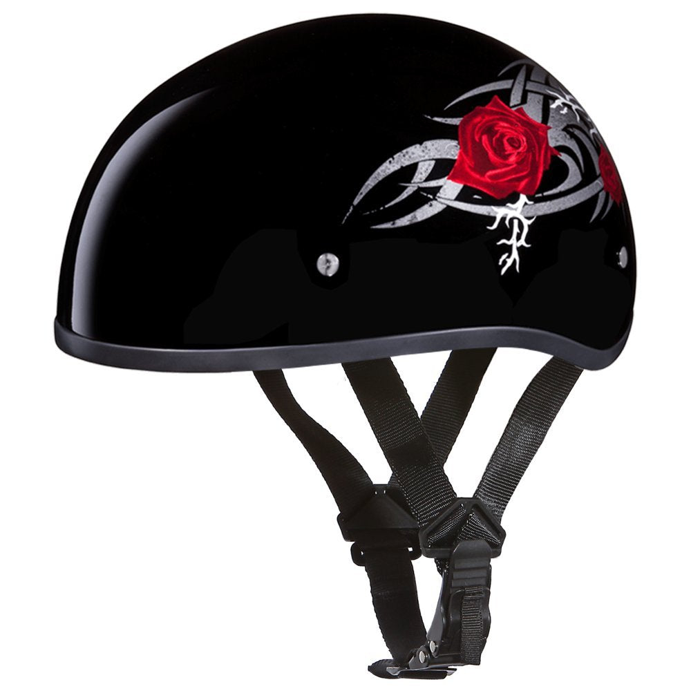 Daytona Helmets Half Skull Cap Motorcycle Helmet - Dot Approved [Rose] [Xl]