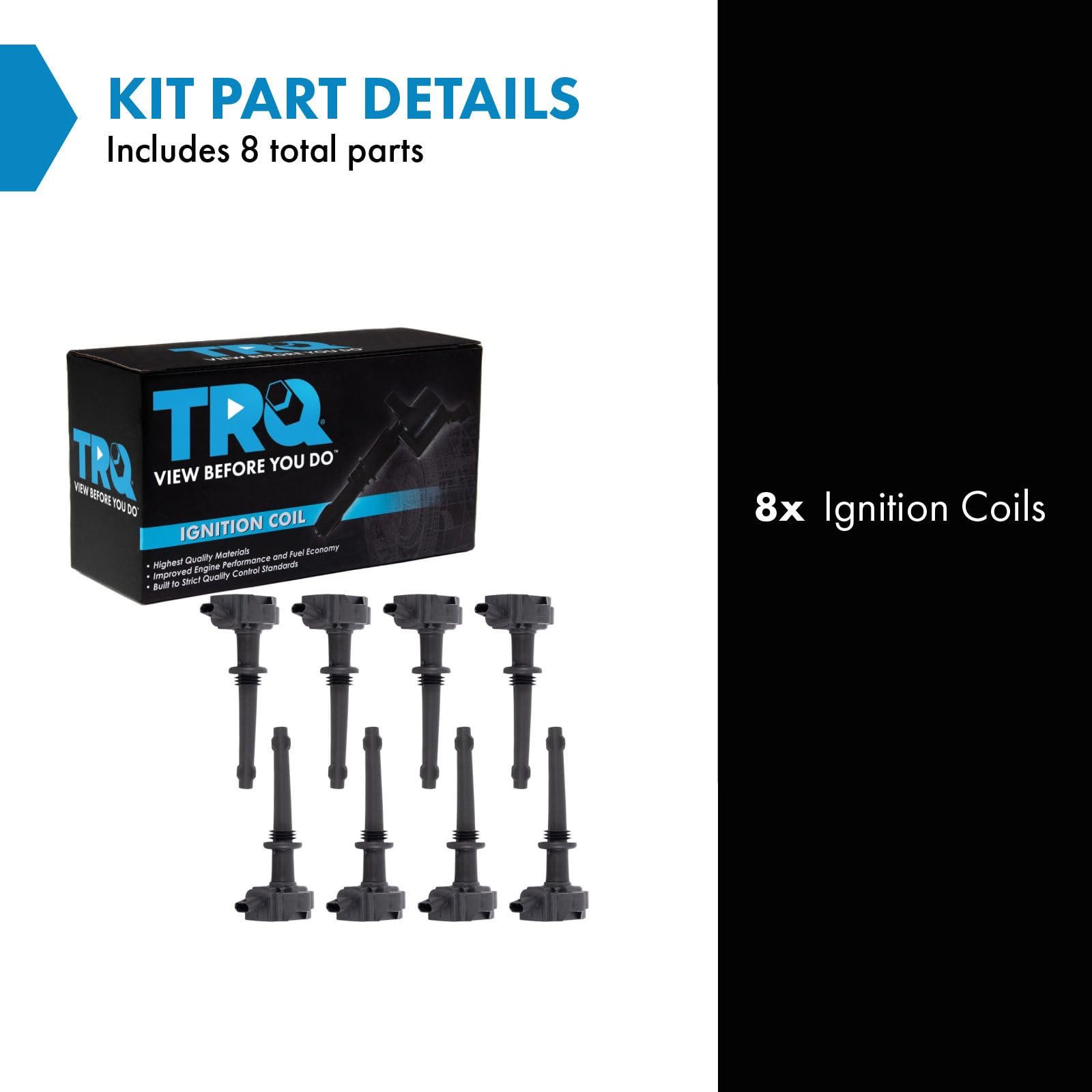 Trq Ignition Coil Set Compatible With 2010-2012 Jaguar Xf Xfr Xj Xk Xkr, 2012 Xkr-S, 2010-2013 Land Rover Lr4 Range Rover Sport